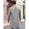 Runcati Mens Trench Coat Slim Fit Single Breasted Long Windbreaker Jacket Classic Lapel Casual Overcoat(Dark Grey)