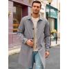 Runcati Mens Trench Coat Slim Fit Single Breasted Long Windbreaker Jacket Classic Lapel Casual Overcoat(Dark Grey)