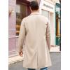 Runcati Mens Trench Coat Slim Fit Single Breasted Long Windbreaker Jacket Classic Lapel Casual Overcoat(Khaki)