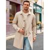 Runcati Mens Trench Coat Slim Fit Single Breasted Long Windbreaker Jacket Classic Lapel Casual Overcoat(Khaki)