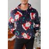 Runcati Mens Ugly Christmas Sweatshirt Fuzzy Sherpa Long Sleeve Hoodie Printed Kangroo Pocket Soft Pullover Tops(Black)