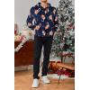 Runcati Mens Ugly Christmas Sweatshirt Fuzzy Sherpa Long Sleeve Hoodie Printed Kangroo Pocket Soft Pullover Tops(Blue)