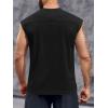 Runcati Mens Workout Tank Top Sleeveless Shirt Quick Dry Muscle Gym Bodybuilding Fitness Training T Shirts(Black)