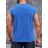 Runcati Mens Workout Tank Top Sleeveless Shirt Quick Dry Muscle Gym Bodybuilding Fitness Training T Shirts(Blue)