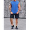 Runcati Mens Workout Tank Top Sleeveless Shirt Quick Dry Muscle Gym Bodybuilding Fitness Training T Shirts(Blue)
