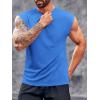 Runcati Mens Workout Tank Top Sleeveless Shirt Quick Dry Muscle Gym Bodybuilding Fitness Training T Shirts(Blue)