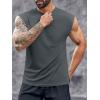 Runcati Mens Workout Tank Top Sleeveless Shirt Quick Dry Muscle Gym Bodybuilding Fitness Training T Shirts(Dark Grey)