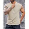 Runcati Mens Workout Tank Top Sleeveless Shirt Quick Dry Muscle Gym Bodybuilding Fitness Training T Shirts(Khaki)