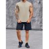 Runcati Mens Workout Tank Top Sleeveless Shirt Quick Dry Muscle Gym Bodybuilding Fitness Training T Shirts(Khaki)