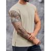 Runcati Mens Workout Tank Top Sleeveless Shirt Quick Dry Muscle Gym Bodybuilding Fitness Training T Shirts(Khaki)