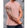 Runcati Mens Workout Tank Top Sleeveless Shirt Quick Dry Muscle Gym Bodybuilding Fitness Training T Shirts(Pink)