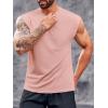 Runcati Mens Workout Tank Top Sleeveless Shirt Quick Dry Muscle Gym Bodybuilding Fitness Training T Shirts(Pink)