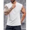 Runcati Mens Workout Tank Top Sleeveless Shirt Quick Dry Muscle Gym Bodybuilding Fitness Training T Shirts(White)