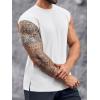 Runcati Mens Workout Tank Top Sleeveless Shirt Quick Dry Muscle Gym Bodybuilding Fitness Training T Shirts(White)