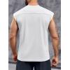 Runcati Mens Workout Tank Top Sleeveless Shirt Quick Dry Muscle Gym Bodybuilding Fitness Training T Shirts(White)