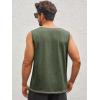 Runcati Men’s Workout Tank Tops Sleeveless Gym Muscle Henley Shirt Casual Basic Summer Beach Tops(Army Green)
