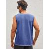 Runcati Men’s Workout Tank Tops Sleeveless Gym Muscle Henley Shirt Casual Basic Summer Beach Tops(Blue)
