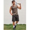 Runcati Men’s Workout Tank Tops Sleeveless Gym Muscle Henley Shirt Casual Basic Summer Beach Tops(Coffee)