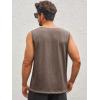 Runcati Men’s Workout Tank Tops Sleeveless Gym Muscle Henley Shirt Casual Basic Summer Beach Tops(Coffee)