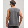 Runcati Men’s Workout Tank Tops Sleeveless Gym Muscle Henley Shirt Casual Basic Summer Beach Tops(Dark Grey)
