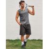 Runcati Men’s Workout Tank Tops Sleeveless Gym Muscle Henley Shirt Casual Basic Summer Beach Tops(Dark Grey)