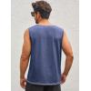 Runcati Men’s Workout Tank Tops Sleeveless Gym Muscle Henley Shirt Casual Basic Summer Beach Tops(Navy)
