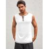 Runcati Men’s Workout Tank Tops Sleeveless Gym Muscle Henley Shirt Casual Basic Summer Beach Tops(White)