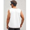 Runcati Men’s Workout Tank Tops Sleeveless Gym Muscle Henley Shirt Casual Basic Summer Beach Tops(White)