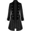 Mens Steampunk Medieval Jacket Pirate Viking Renaissance Costume Formal Tailcoat Gothic Victorian Halloween Tuxedo Coats(Y-black)