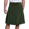 Mens Utility Kilt Pin Scottish Tartan Apparel Black & Irish Hybrid Royal Stewart Pockets Kilts(02 Green)