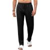 Runcati Mens Beach Elastic Waist Pants Casual Lightweight Drawstring Lounge Summer Yoga Trousers