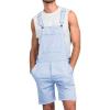 Runcati Mens Casual Bib Overall Shorts Lightweight Cotton Loose Fit Denim Jumpersuit Walkshort Pockets Rompers(Blue)