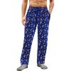 Runcati Mens Christmas Pajama Pants Fleece PJ Lounge Pants Holiday Party Sleepwear(Navy Blue)