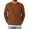 Runcati Mens Crewneck Sweatshirt Casual Long Sleeve Lightweight Fashion Basic Pullover Sweatshirt(Brown)