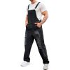 Runcati Men’s Denim Bib Overall Jean Romper Trousers Adjustable Strap Workwear Slim Fit Jumpsuit(B-black)