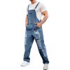 Runcati Men’s Denim Bib Overall Jean Romper Trousers Adjustable Strap Workwear Slim Fit Jumpsuit(B-blue)