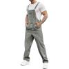 Runcati Men’s Denim Bib Overall Jean Romper Trousers Adjustable Strap Workwear Slim Fit Jumpsuit(Grey)
