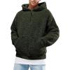 Runcati Mens Fuzzy Sherpa Pullover Hoodie Sweatshirts Long Sleeve Sport Front Pocket Military Fall Outwear Winter Hooded(02 Green)