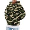 Runcati Mens Fuzzy Sherpa Pullover Hoodie Sweatshirts Long Sleeve Sport Front Pocket Military Fall Outwear Winter Hooded(05 Army Green)