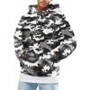 Runcati Mens Fuzzy Sherpa Pullover Hoodie Sweatshirts Long Sleeve Sport Front Pocket Military Fall Outwear Winter Hooded(05 Black)