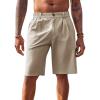 Runcati Mens Golf Shorts Flat Front Chino Casual Cotton Dress Work Shorts for Men(Khaki)