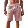 Runcati Mens Golf Shorts Flat Front Chino Casual Cotton Dress Work Shorts for Men(Pink)