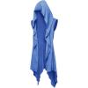 Runcati Mens Hooded Cardigan Sleeveless Ruffle Shawl Collar Open Front Knit Drape Robe(Navy Blue)