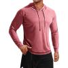 Runcati Mens Lightweight Hoodies Pullover Long Sleeve Casual Workout Athletic Shirt Hooded Sweatshirts(Wine Red)