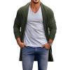 Runcati Mens Long Cardigan Sweater Casual Ruffle Shawl Collar Open Front Cardigan Knit Drape Cape Winter Sweaters(Army Green)