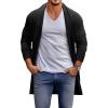 Runcati Mens Long Cardigan Sweater Casual Ruffle Shawl Collar Open Front Cardigan Knit Drape Cape Winter Sweaters(Black)