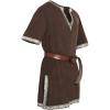 Runcati Mens Medieval Costume Halloween Renaissance Tunic Viking Knight Pirate Warrior LARP Shirts(Brown)