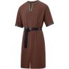 Runcati Mens Medieval Pirate Costume Tunic Renaissance Knight Warrior Viking LARP Halloween Tops(A-brown)