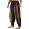 Runcati Mens Medieval Pirate Pants Renaissance Viking Navigator Colonial Cotton Halloween Costume Harem Pants(Brown)