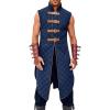 Runcati Men’s Padded Gambeson Vest Sleeveless Aketon Armor Medieval Knight Surcoat Halloween LARP Costume Dress(Blue)